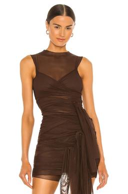 Brown Jersey Tie Top