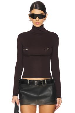 Pierced Turtleneck Top