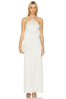 Glossy Halter Maxi Dress