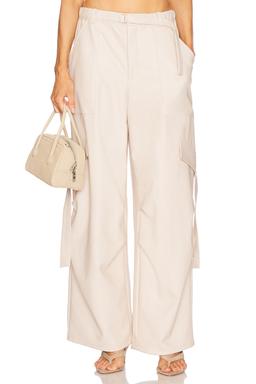 Stretch Faux Leather Utility Pocket Pant