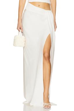 Lightweight Satin Asymmetric Maxi Skirt
