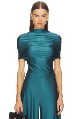 Mock Neck Ruched Top