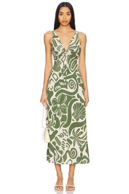 Amos Keyhole Midi Dress