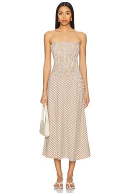 Artemis Shirred Midi Dress