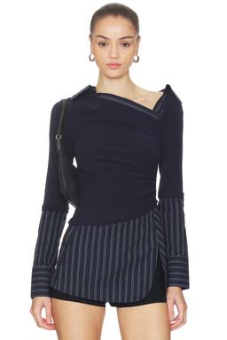 Faux Tow-piece Spliced Shirt