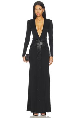 Azure Crystal Embellished Maxi Dress