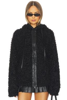 Oversized Raglan Sleeve Zip Front Hooded Jacket