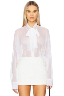 x REVOLVE Oversized Boyfriend Neck Shirt Bodysuit