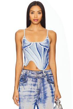 Mila Denim Print Tank Top