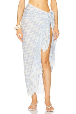 Astra Swiggly Scarf in Pale Blue