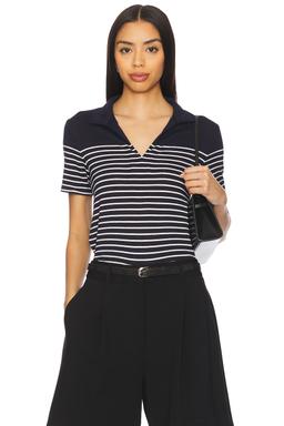 The Knit Stripe Polo Top