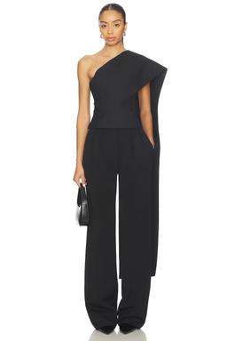 One-shoulder Cape Top