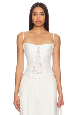 Linen And Lace Bustier Top