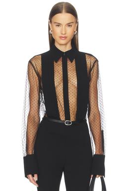 Meghan Panelled Polka Silk Blouse