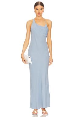 Asymmetrical Drape Maxi Dress
