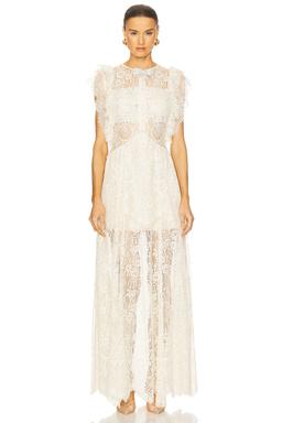 White Lace Tiered Maxi Dress