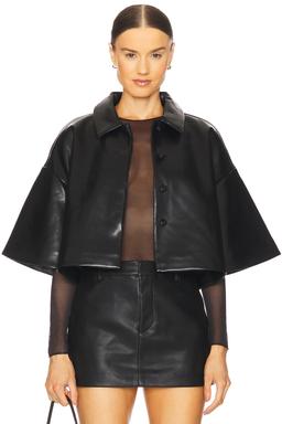 Adi Faux Leather Cropped Jacket
