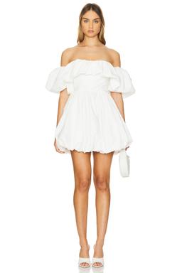 Maiori Off Shoulder Draped Bubble Mini Dress