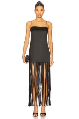 Moraya Square Neck Fringe Maxi Dress