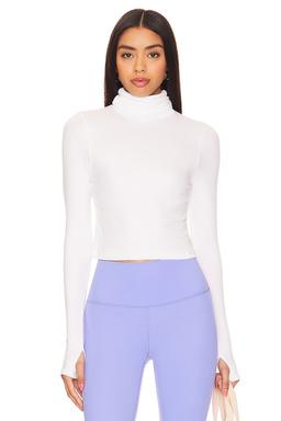 Jackson Rib Cropped Turtleneck Top