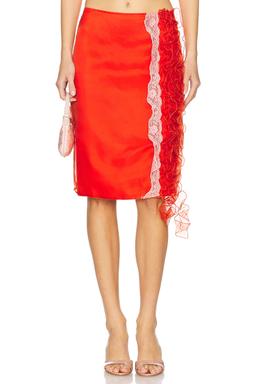 Skirt With Ruffles And Lace Detail