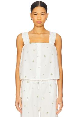 Ruffle Button Front Tank