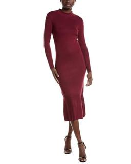 T Tahari Womens Mock Neck Sweaterdress, XL, Red