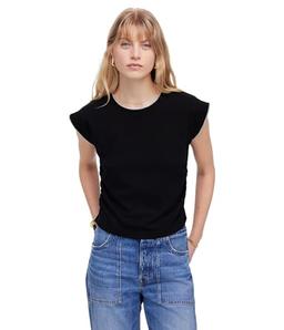 Madewell Women's Sutro Muscle Tee Stitched, Jet Black