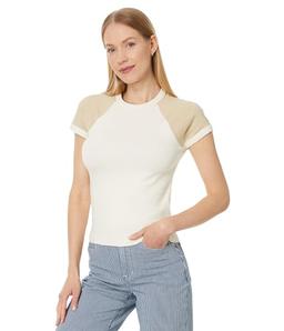 Madewell Women's Compact Rib Short Sleeve Baby Tee, Antique Cream