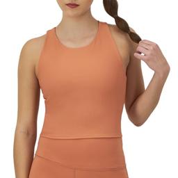 Champion, Soft Touch, Moisture Wicking, Ribbed Cropped Top for Women, Canyon Red, X-Small