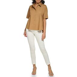 Calvin Klein Women's Sportswear Blouse,Luggage,XL