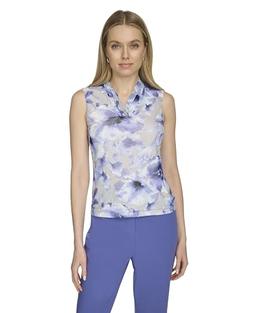Calvin Klein Women's Suits Top, Spring Blue Multi, Small