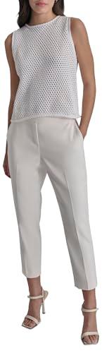 DKNY Women's Sleeveless Tank Top Blouse, White, Small