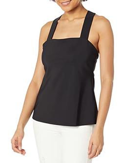 Theory womens Crossback Top in Precision Ponte Shirt, Black, X-Small US