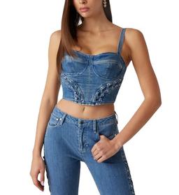 GUESS Women's Short Sleeve Julie Tie Front Top, Pure White