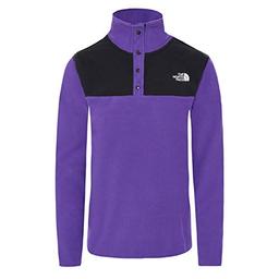 THE NORTH FACE Women's TKA Glacier Snap-Neck Pullover Sweatshirt, Peak Purple/TNF Black, Small