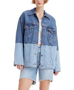 Levi's Women's Baggy Trucker (Also Available in Plus), (New) Light Indigo Worn in, Small