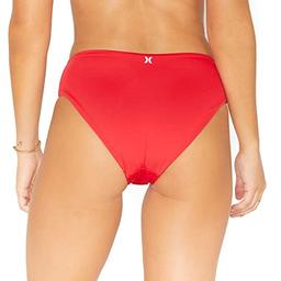 Hurley womens Solid Full Bikini Bottoms, Red Pepper, Small US