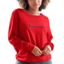 Champion Women's Sleep PJ Long Sleeve Tee, Scarlet, Large