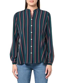 Tommy Hilfiger Womens Striped Long Sleeve Button Up Sportswear Top, Sky Captain, X-Large