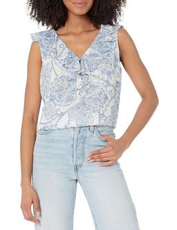 Tommy Hilfiger Women's Sportswear Blouse, Ivory Multi, Small