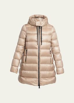 Suyen Down Quilted Nylon Hooded Parka