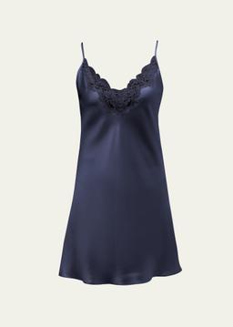Bijoux Lace-Trim Silk Chemise
