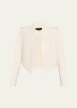 Harvey Draped Open-Front Leather Jacket