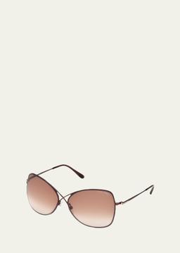 Colette Metal-Frame Butterfly Sunglasses