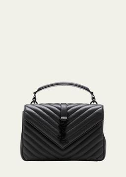 College Medium Flap YSL Shoulder Bag in Quilted Leather