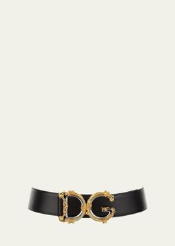 Baroque Logo Leather Belt