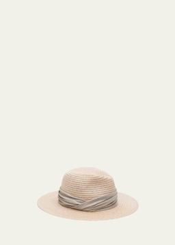 Courtney Woven Fedora Hat w/ Scarf Band