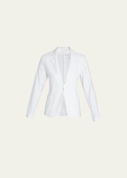 French Terry One-Button Blazer