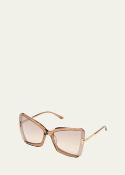 Gia Semi-Rimless Butterfly Sunglasses